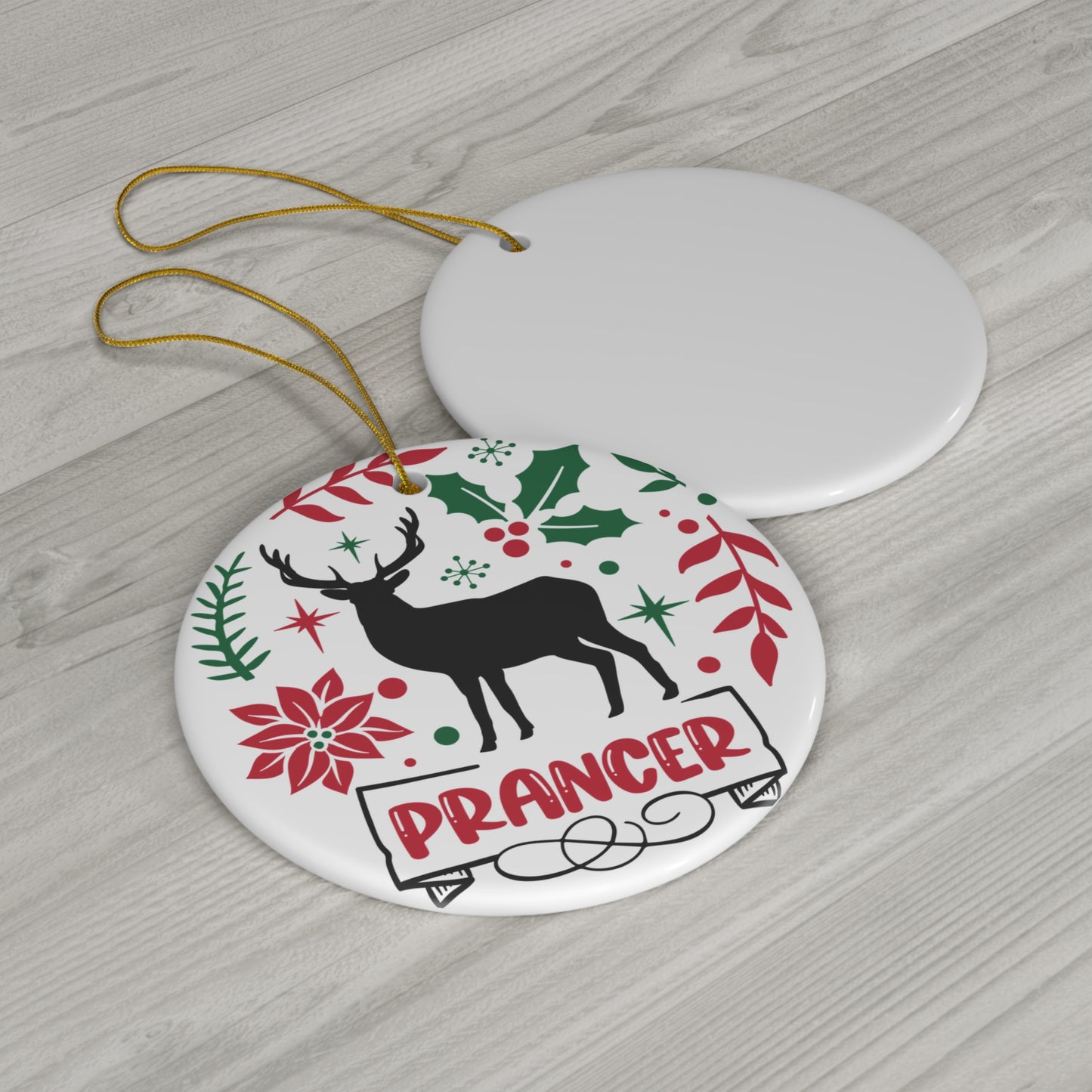 Prancer Ceramic Disc Ornament          Item #8238301