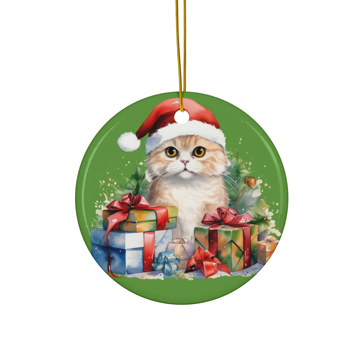 Ceramic Ornament - Christmas Cat      Item #2832187