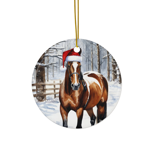 Horse Christmas Ceramic Disc Ornament        Item #5907787