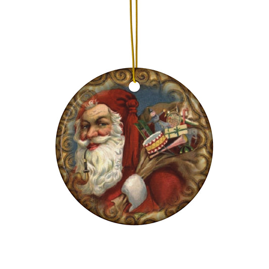 Santa Ceramic Disc Ornament        Item #7878022