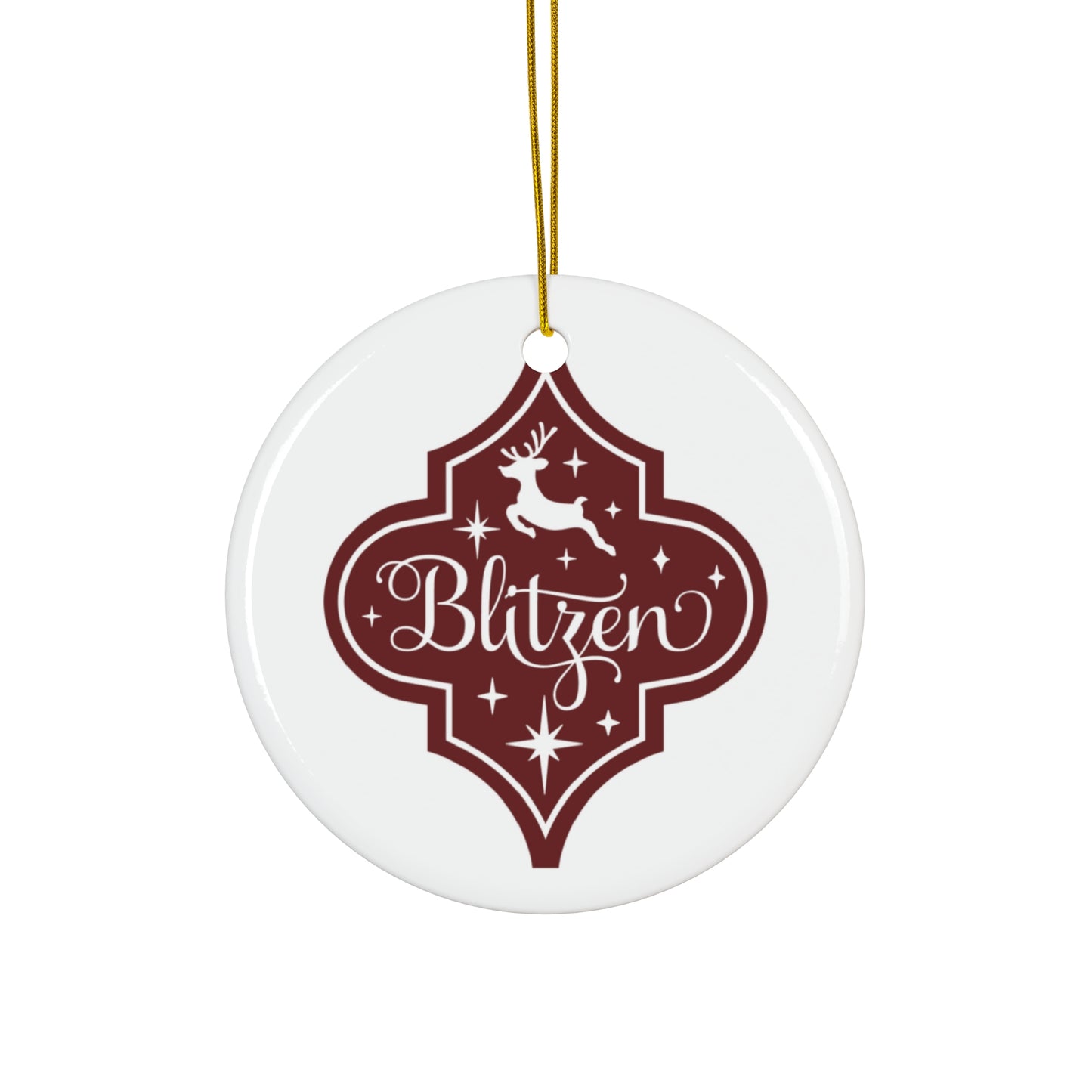 Blitzen Reindeer Ceramic Disc Ornament     Item #1479035