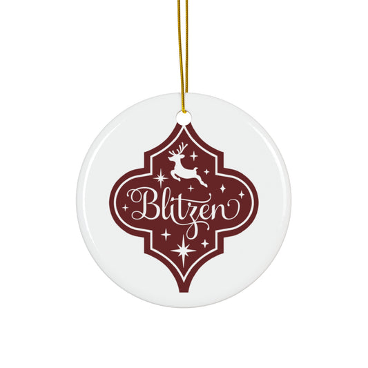 Blitzen Reindeer Ceramic Disc Ornament     Item #1479035