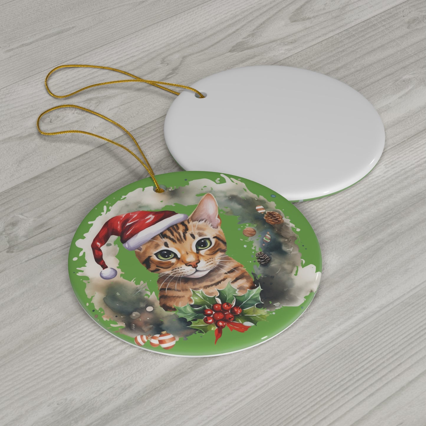 Ceramic Ornament - Christmas Cat      Item #2620857