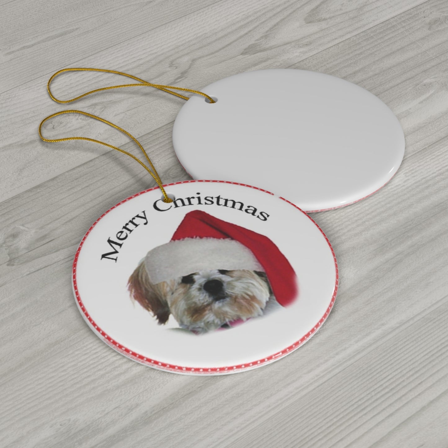 Ceramic Ornament - Merry Christmas Dog     Item #3385279