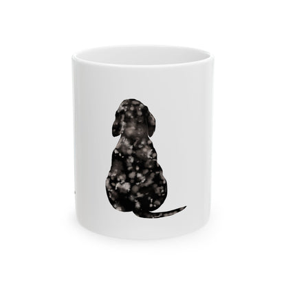 Dog Silhouette Mug – Back View Ceramic Coffee Cup 11oz    Item #93527