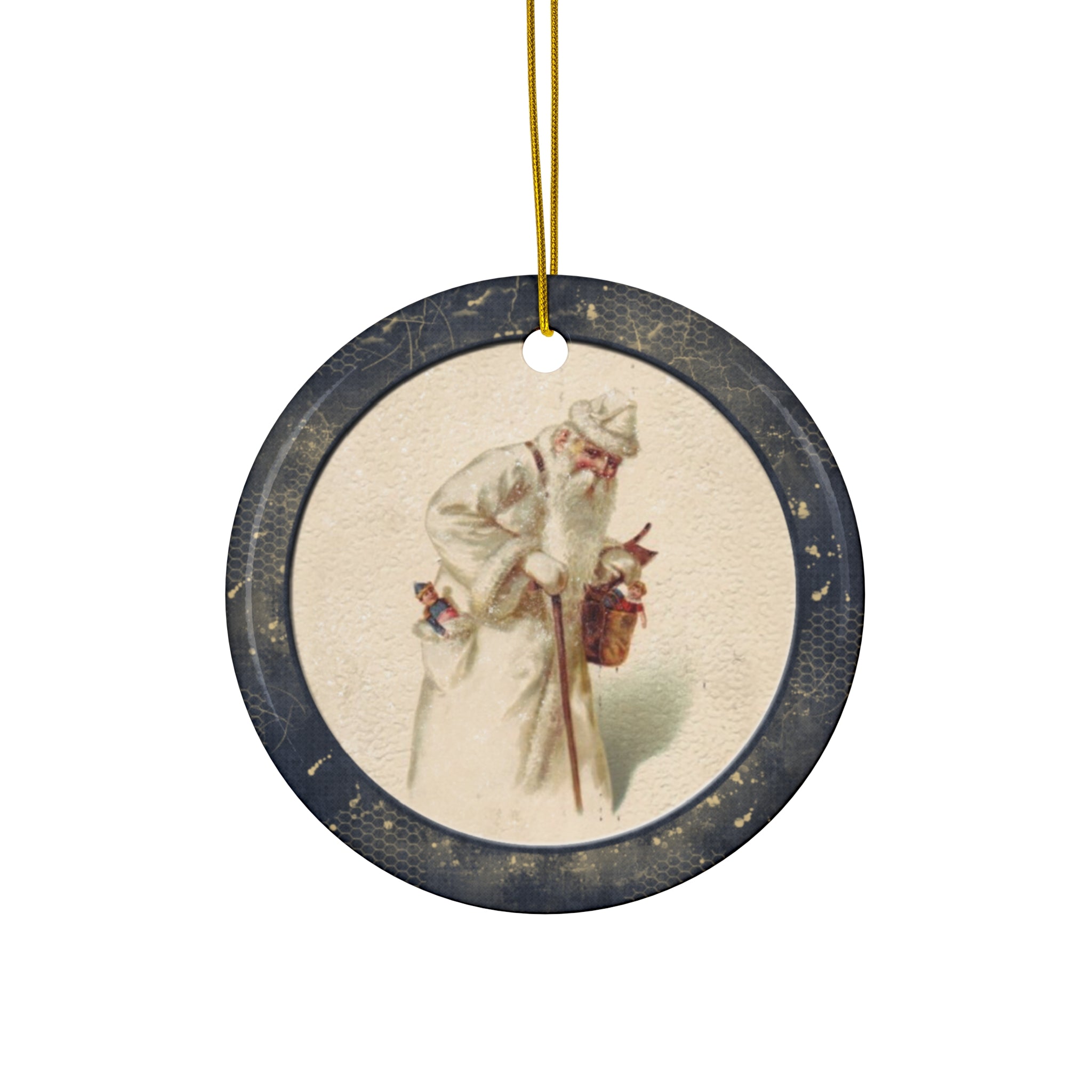 Santa Ceramic Disc Ornament       Item #5838326