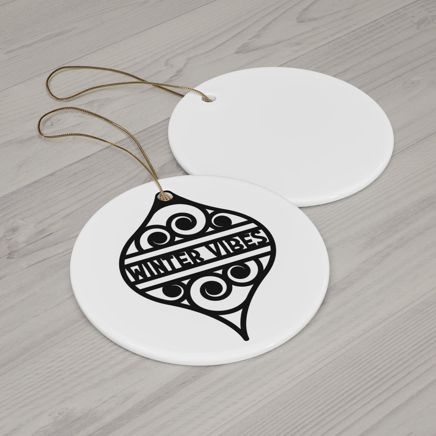 Winter Vibes Ceramic Disc Ornament      Item #9143339