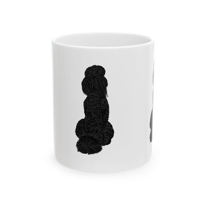 Black Pom-Pom Poodle Ceramic Mug — Cute Dog Silhouette Coffee Cup  11oz   Item #540028
