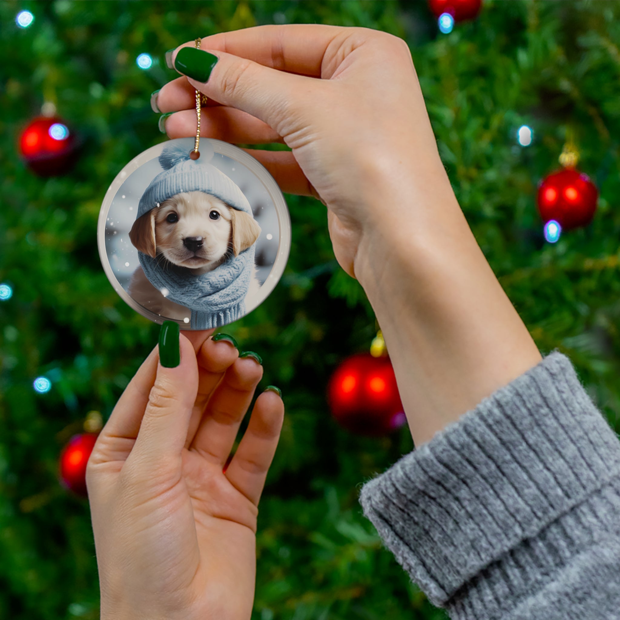 Dog Ceramic Disc Ornament        Item #1270565