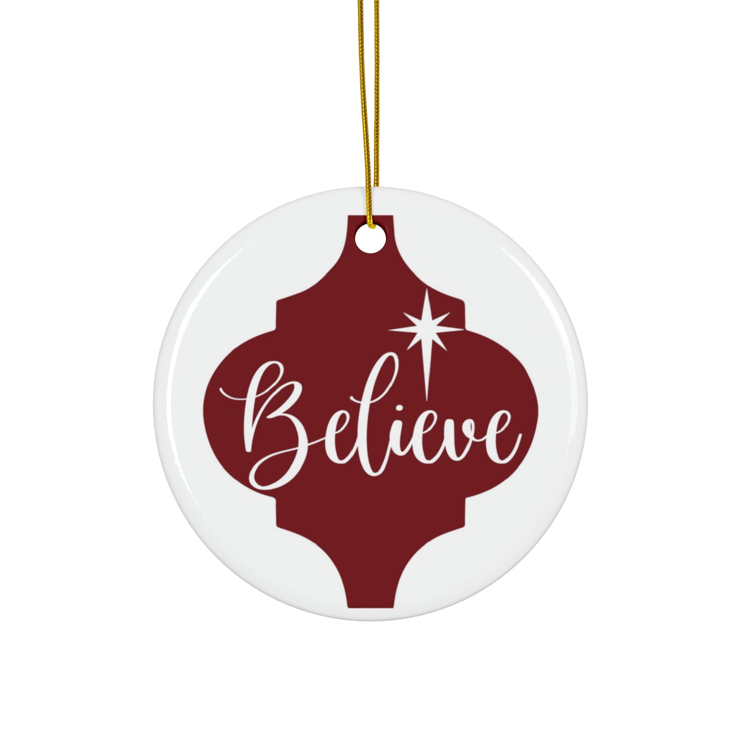 Believe Ceramic Disc Ornament      Item #3956243