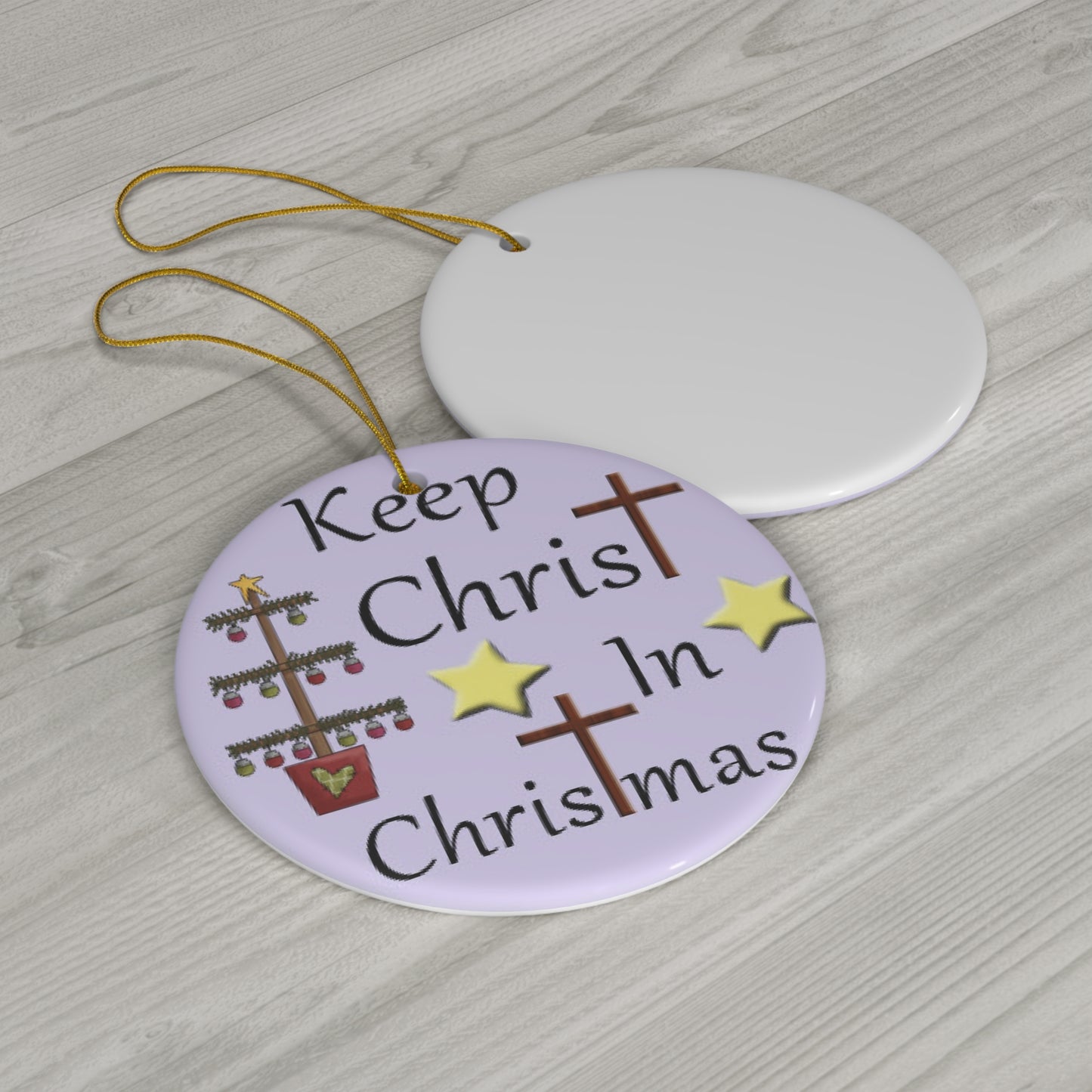 Keep Christ In Christmas Ceramic Disc Ornament      Item #5659967