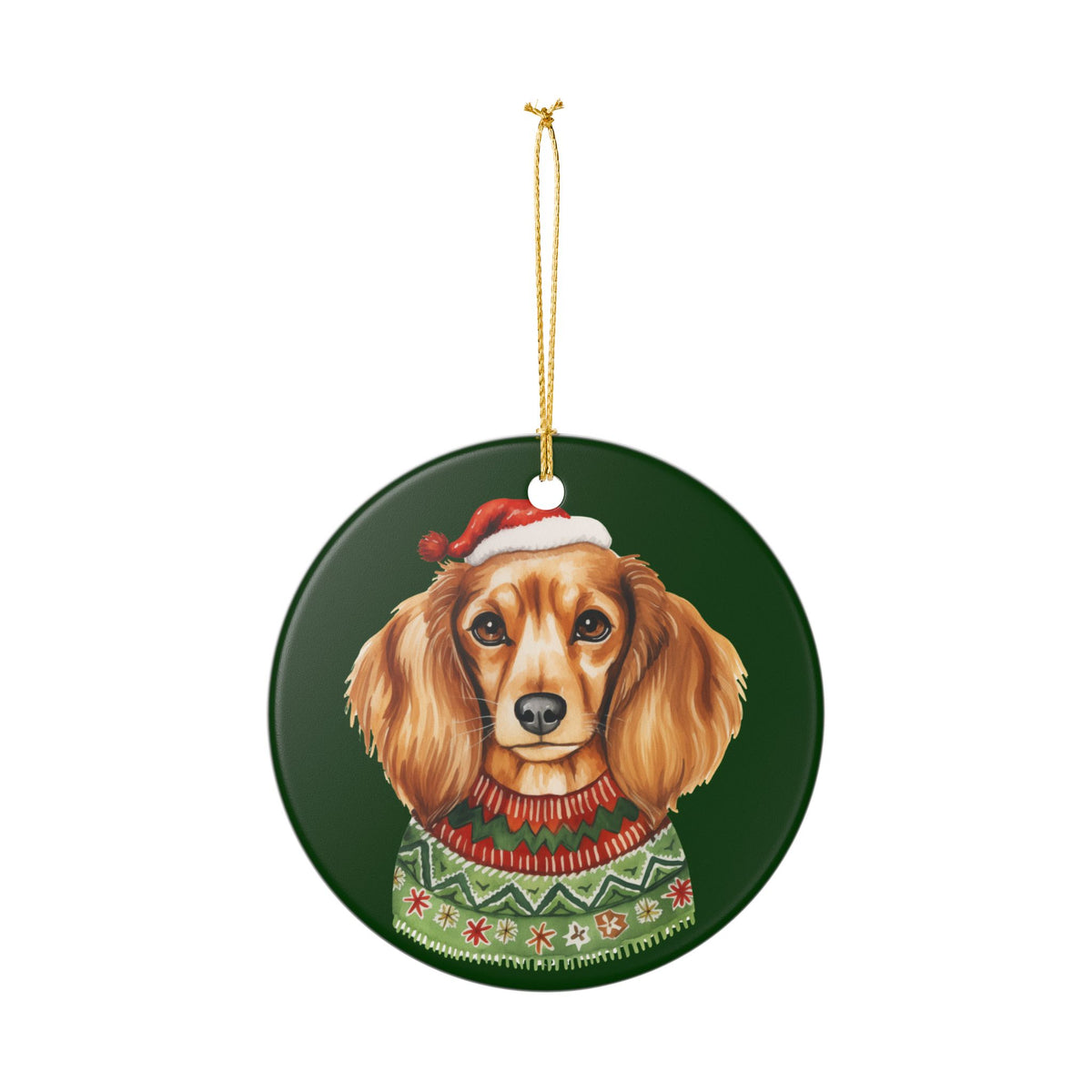 Christmas Cocker Spaniel Dog Ceramic Ornament    Item #434462