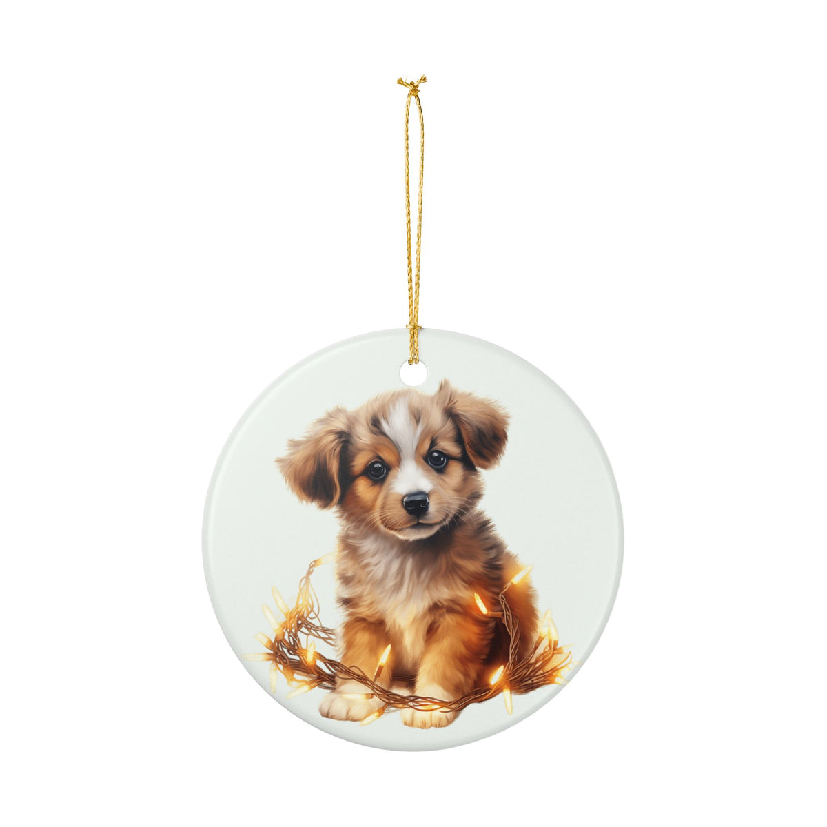 Adorable Puppy Christmas Ceramic Ornament     Item #907767