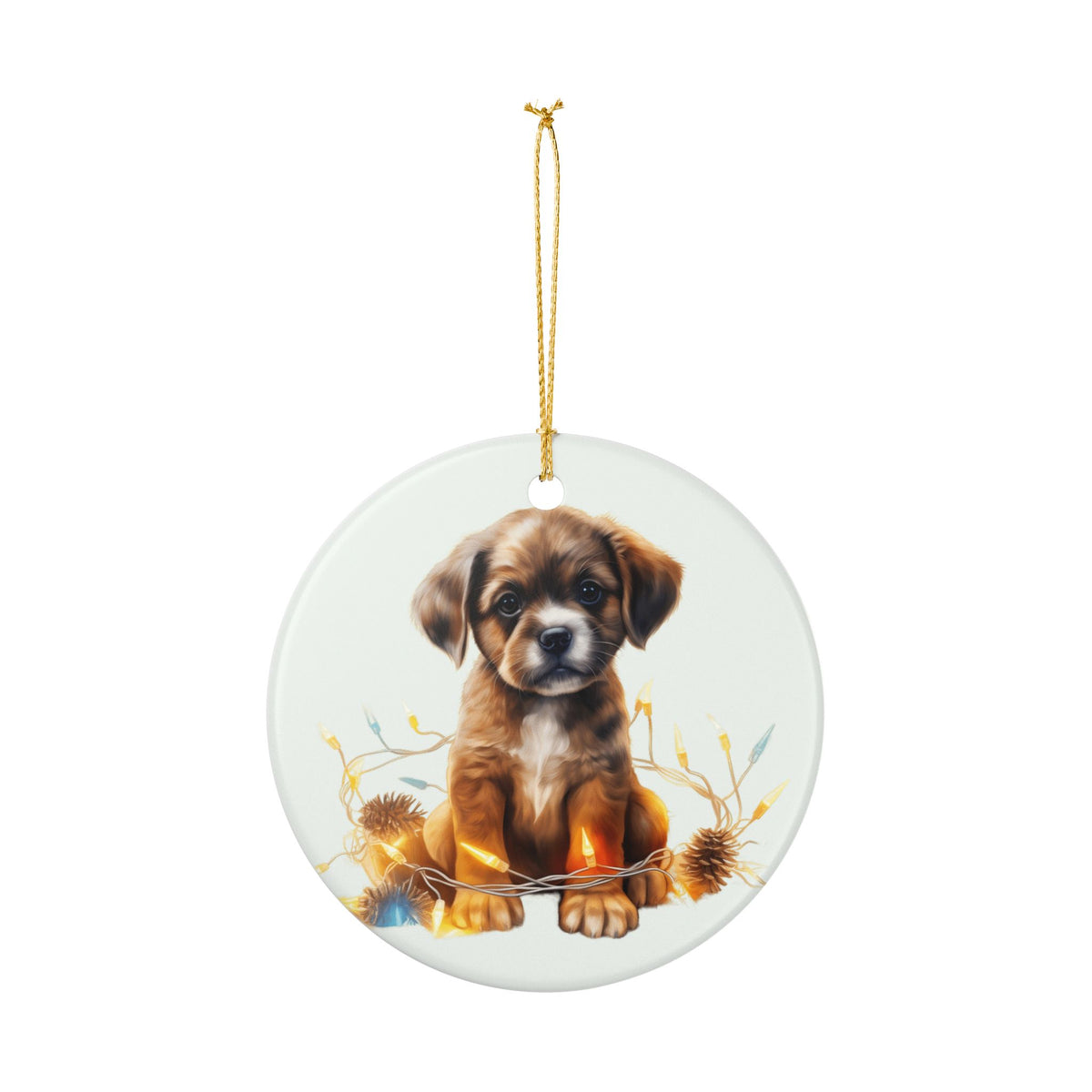 Ceramic Puppy Christmas Ornament   Item #917774