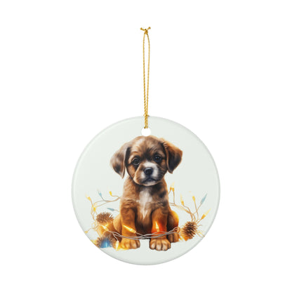 Ceramic Puppy Christmas Ornament   Item #917774