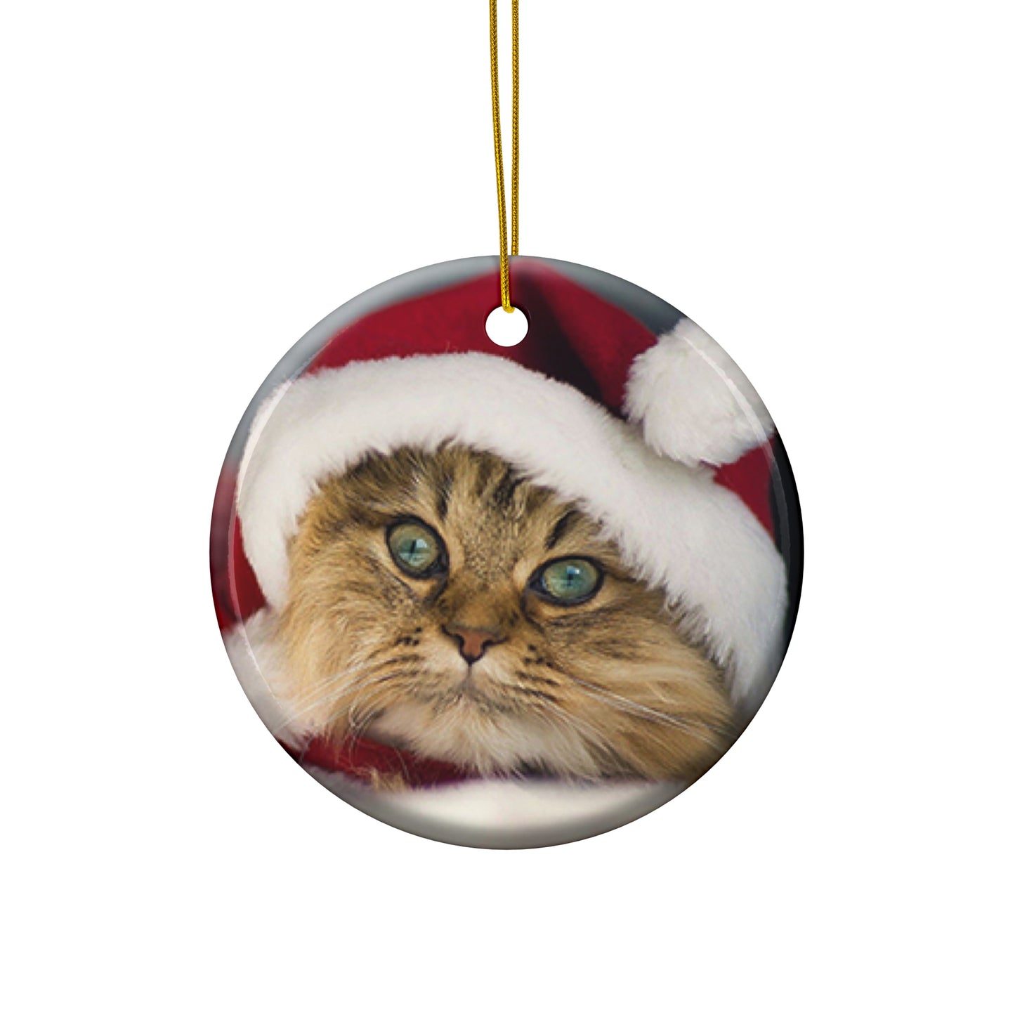 Christmas Kitty Ceramic Disc Ornament         Item #5729481