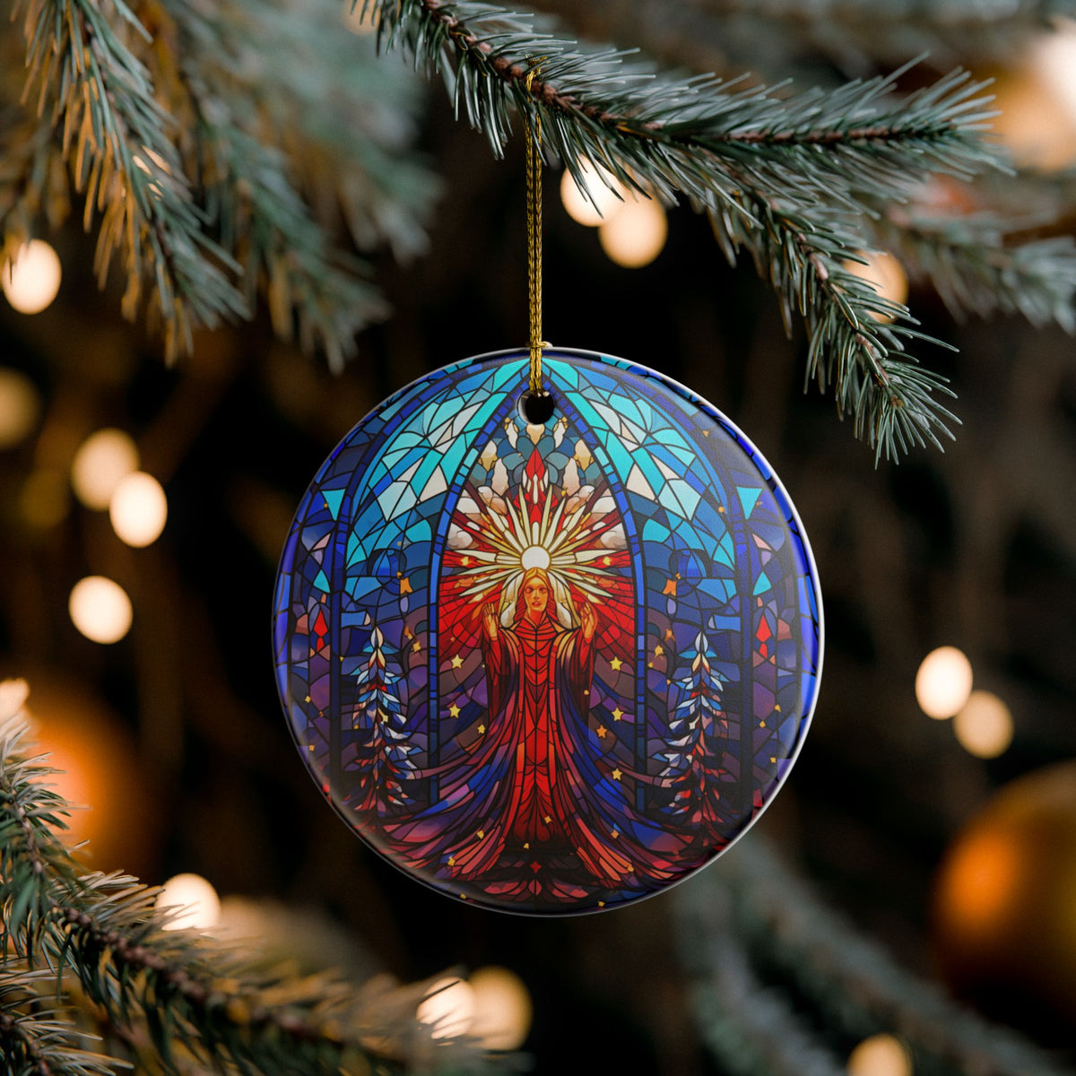 Stained Glass Angel Ceramic Ornament  Item #313994