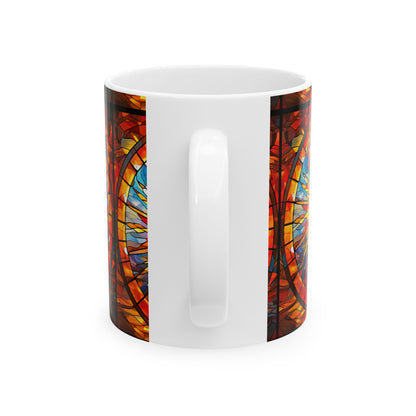 Stained Glass Sunburst Ceramic Mug 11oz   Item #110451
