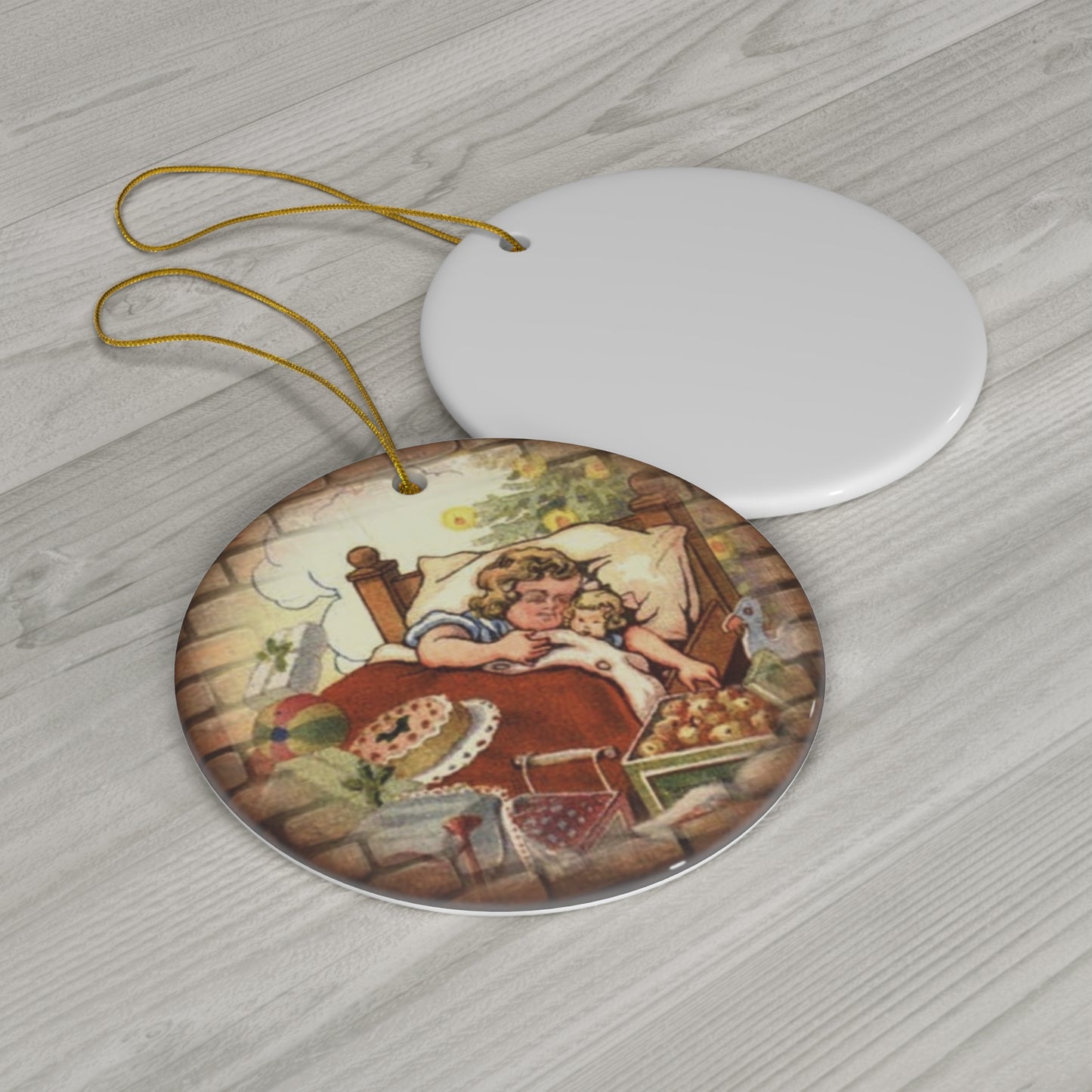 Christmas Kids Ceramic Disc Ornament          Item #3391356