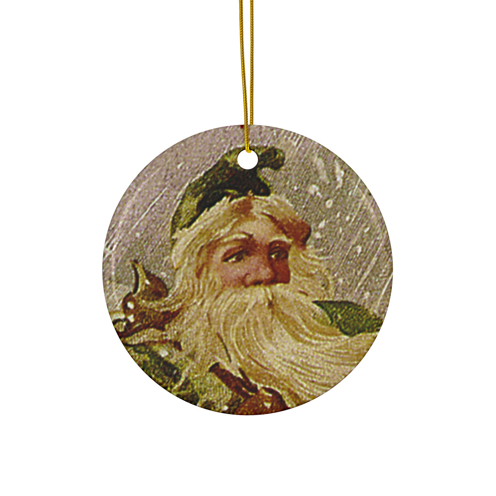 Santa Ceramic Disc Ornament            Item #222442