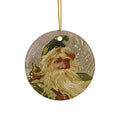 Santa Ceramic Disc Ornament            Item #222442