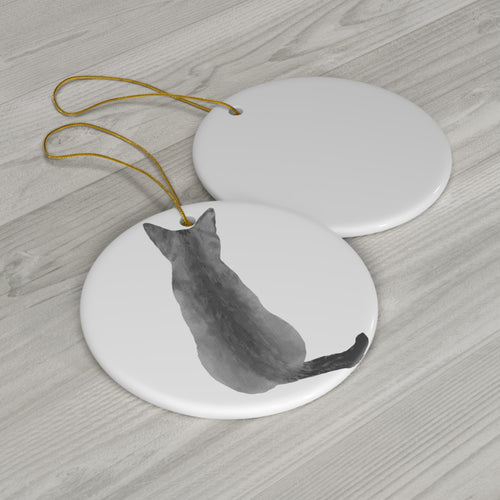 Cat Ceramic Disc Ornament          Item #9045235