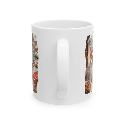 Christmas Dogs Sitting Around Food Ceramic Mug 11oz   Item #676253