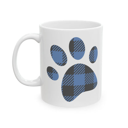 Blue Paw Print Ceramic Mug — Cute Pet Lover Coffee Cup 11oz   Item #252252