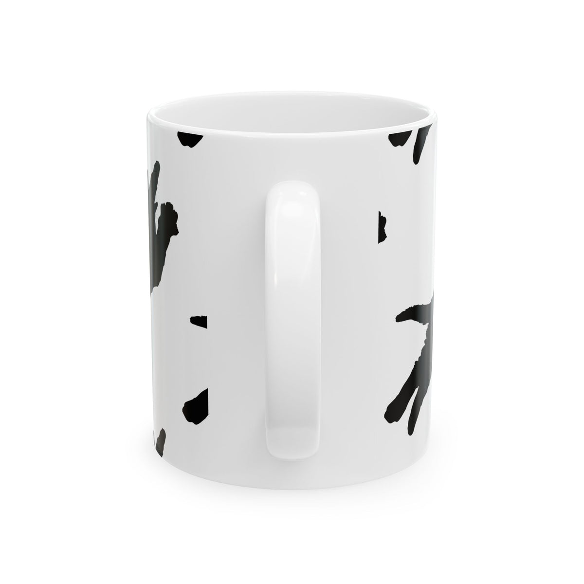 Cat Print Ceramic Mug – Black & White Farmhouse Coffee Cup 11oz    Item #856484