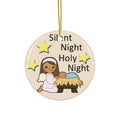 Silent Night Holy Night Ceramic Disc Ornament        Item #6233703 - Buckshot's Bargain Barn