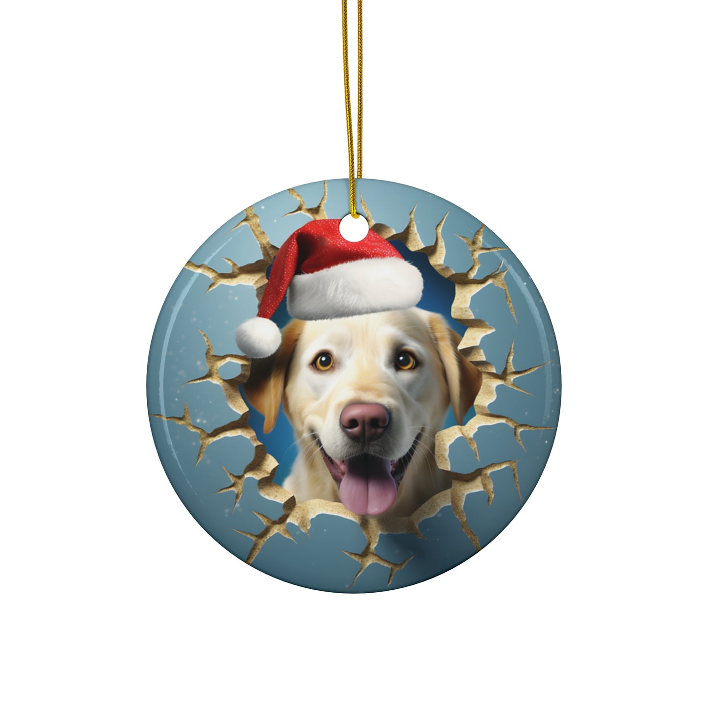 CERAMIC ORNAMENT - 3D CHRISTMAS DOG        Item #629506