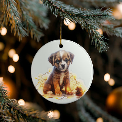 Ceramic Puppy Christmas Ornament   Item #942502