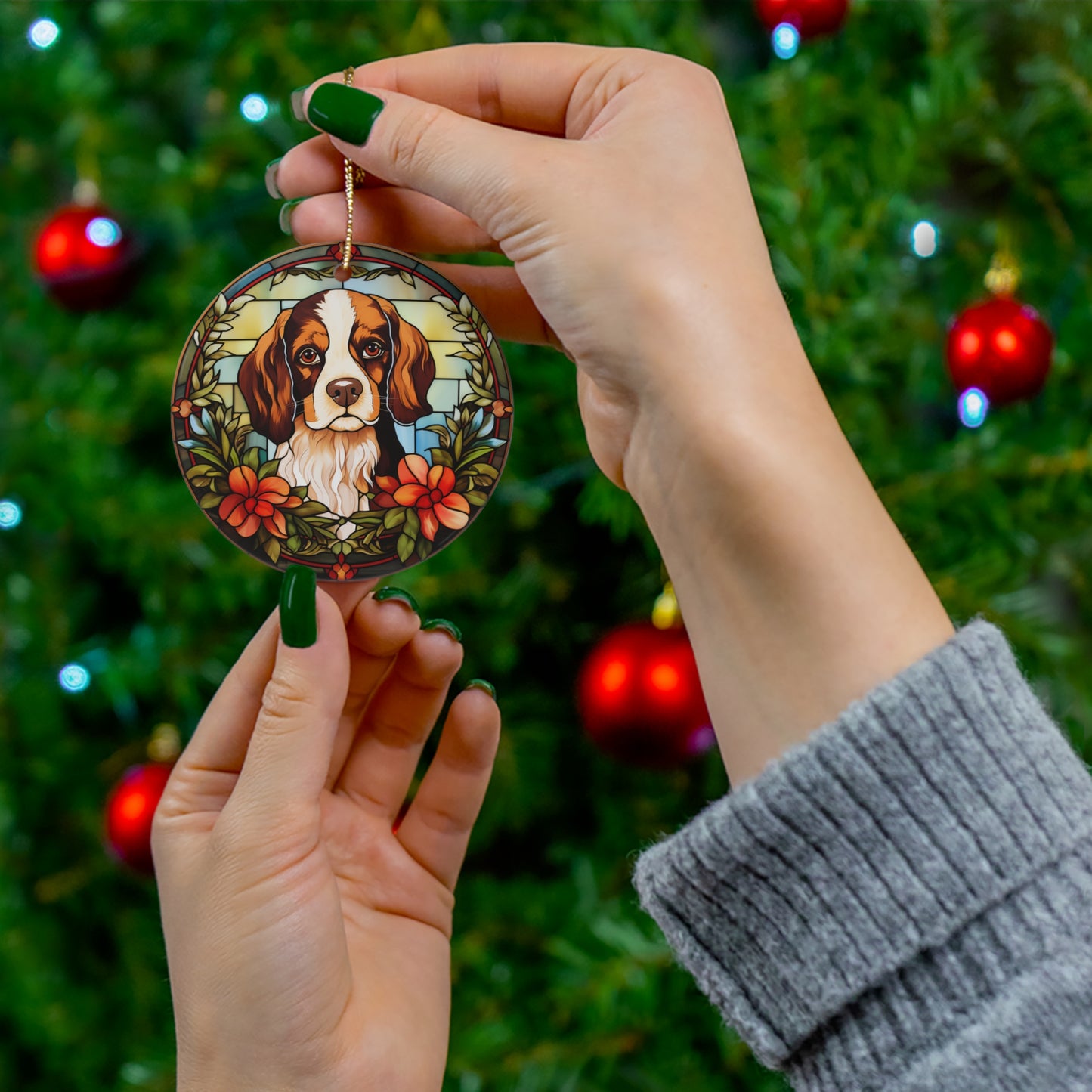 Christmas Dog Ceramic Ornament       Item #672194