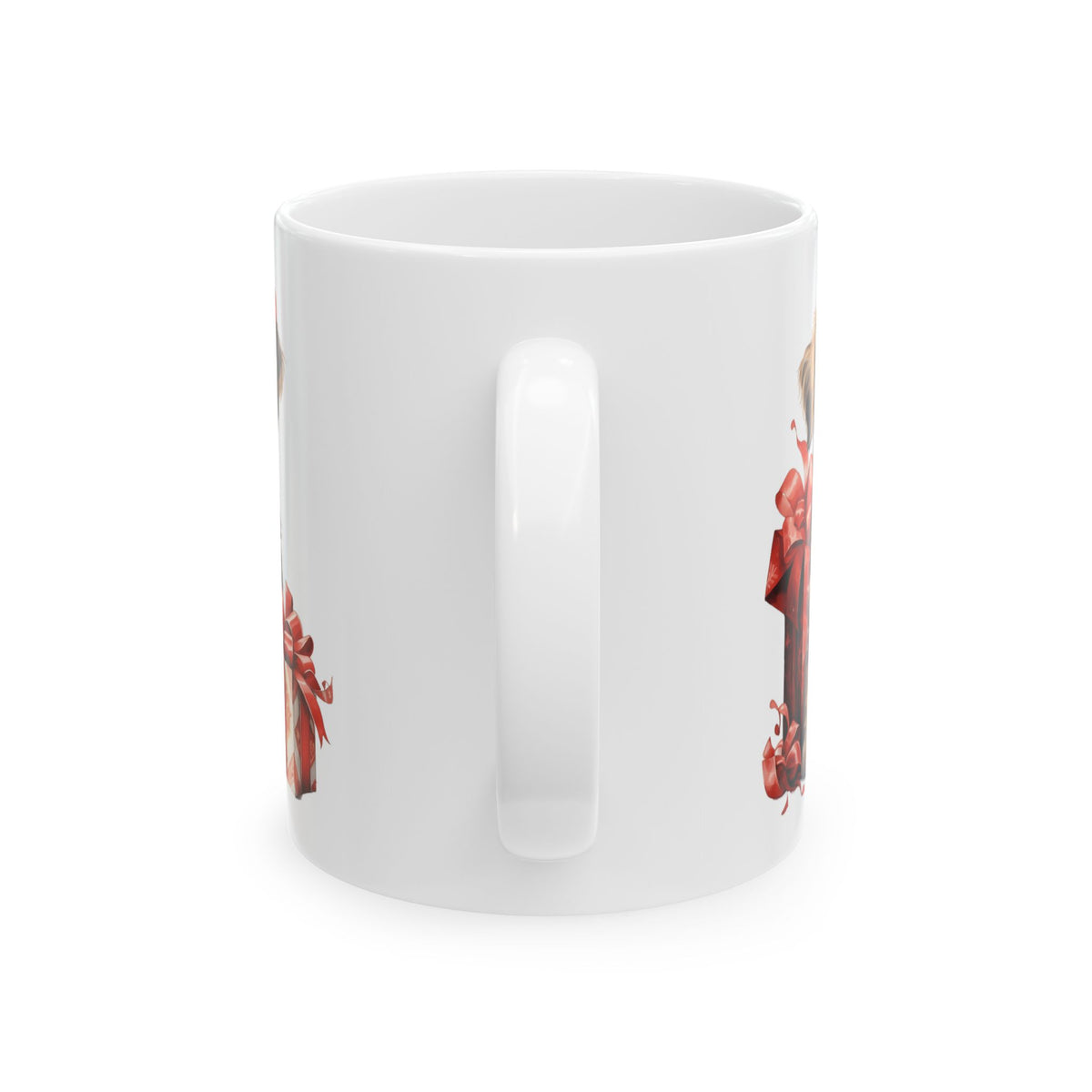 Festive Puppy With Presents Red Ribbons Christmas Ceramic Mug 11oz  Item #826665