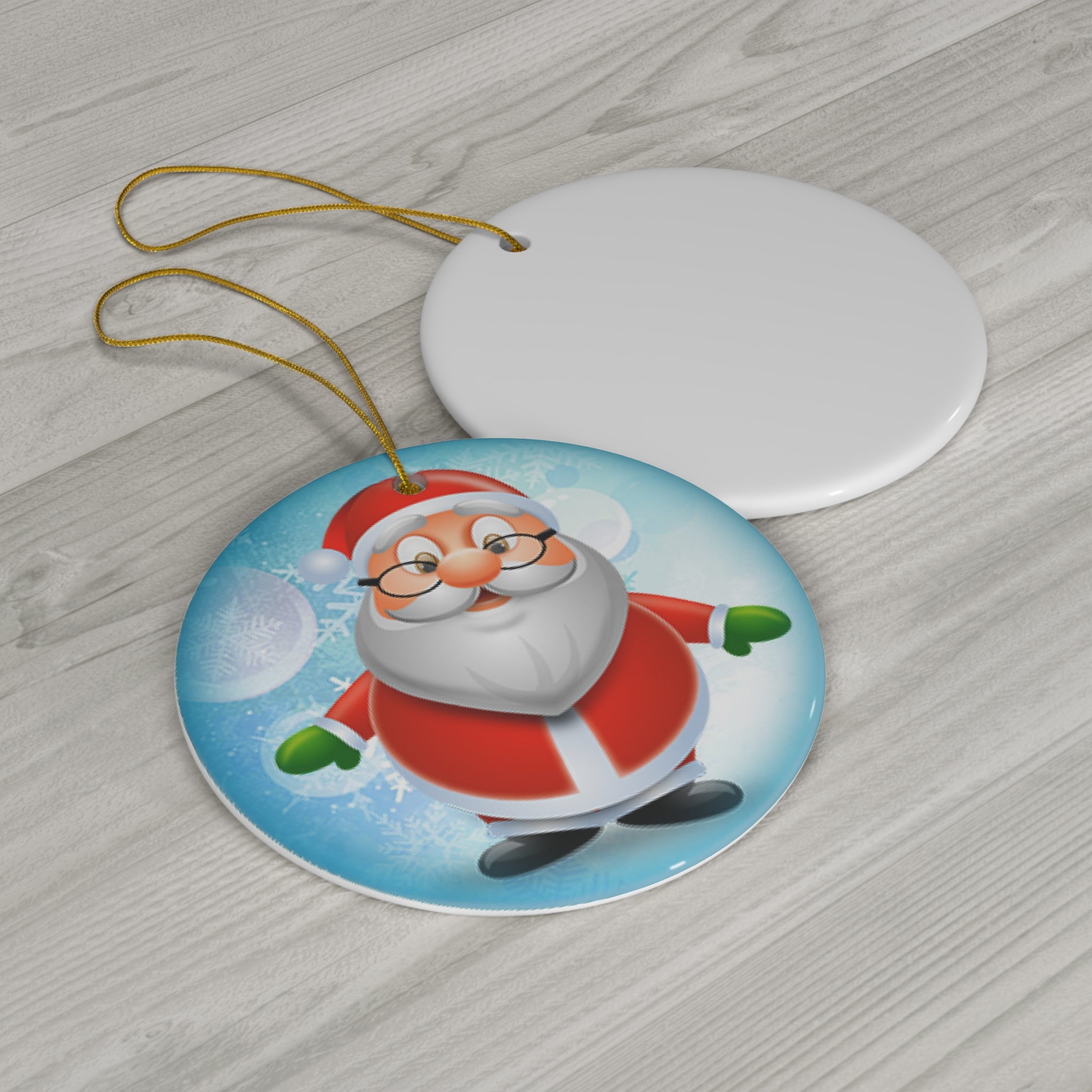 Santa Ceramic Disc Ornament             Item #9262275