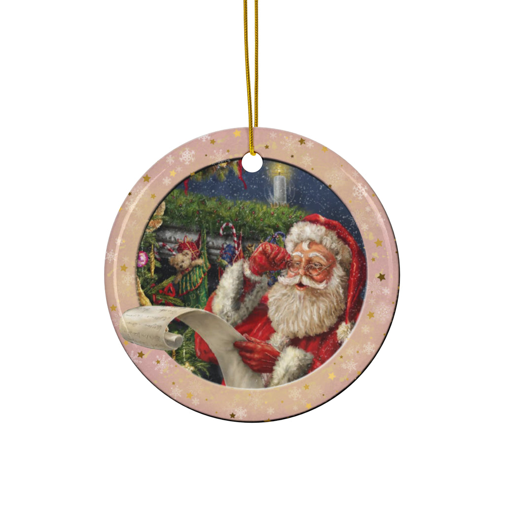 Santa Ceramic Disc Ornament     Item #2232432 - Buckshot's Bargain Barn