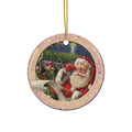 Santa Ceramic Disc Ornament     Item #2232432 - Buckshot's Bargain Barn