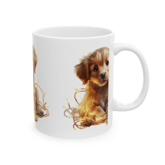 Cute Puppy Ceramic Mug — Adorable Golden Retriever Puppy Coffee Cup 11oz  Item #380649