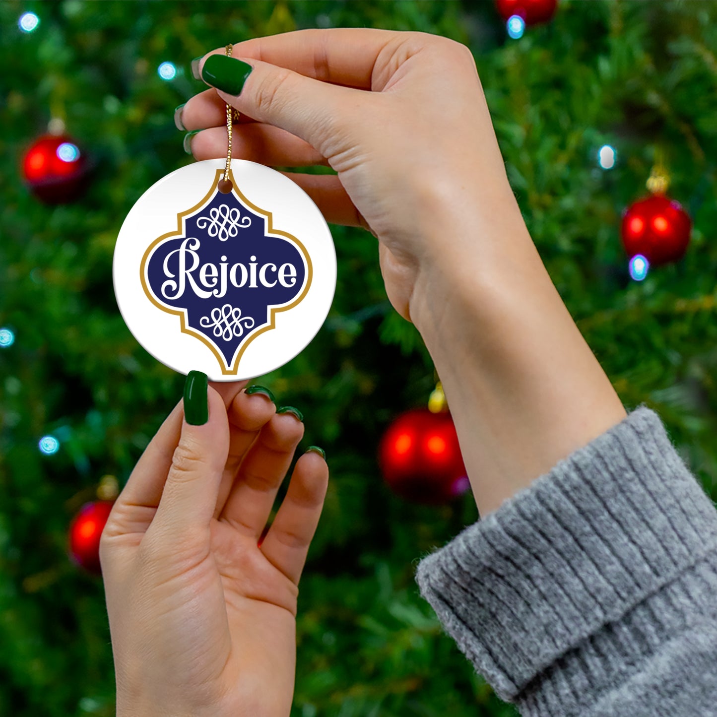 Rejoice Ceramic Disc Ornament      Item #4505171