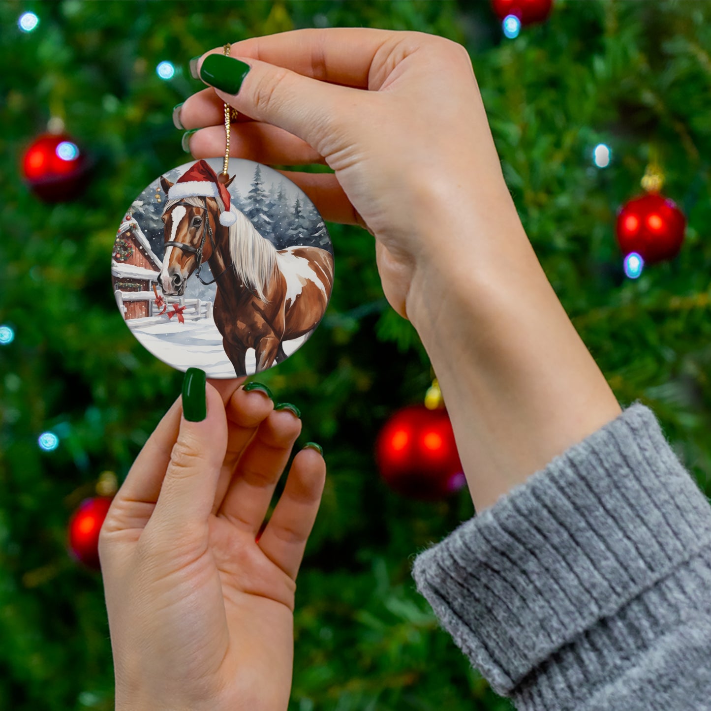 Ceramic Ornament - Horse Christmas      Item #7953625