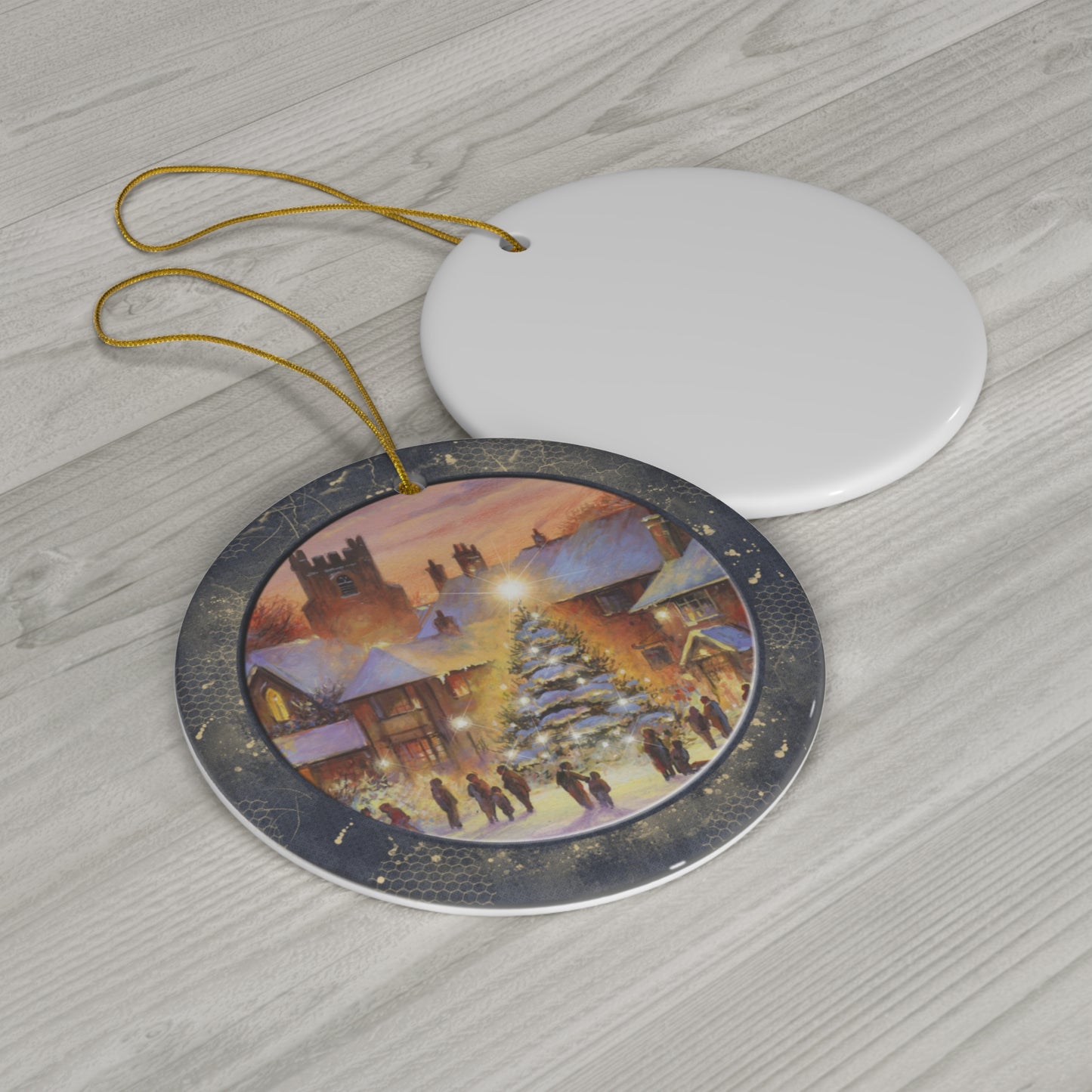 Winter Scene Ceramic Disc Ornament        Item #4789698