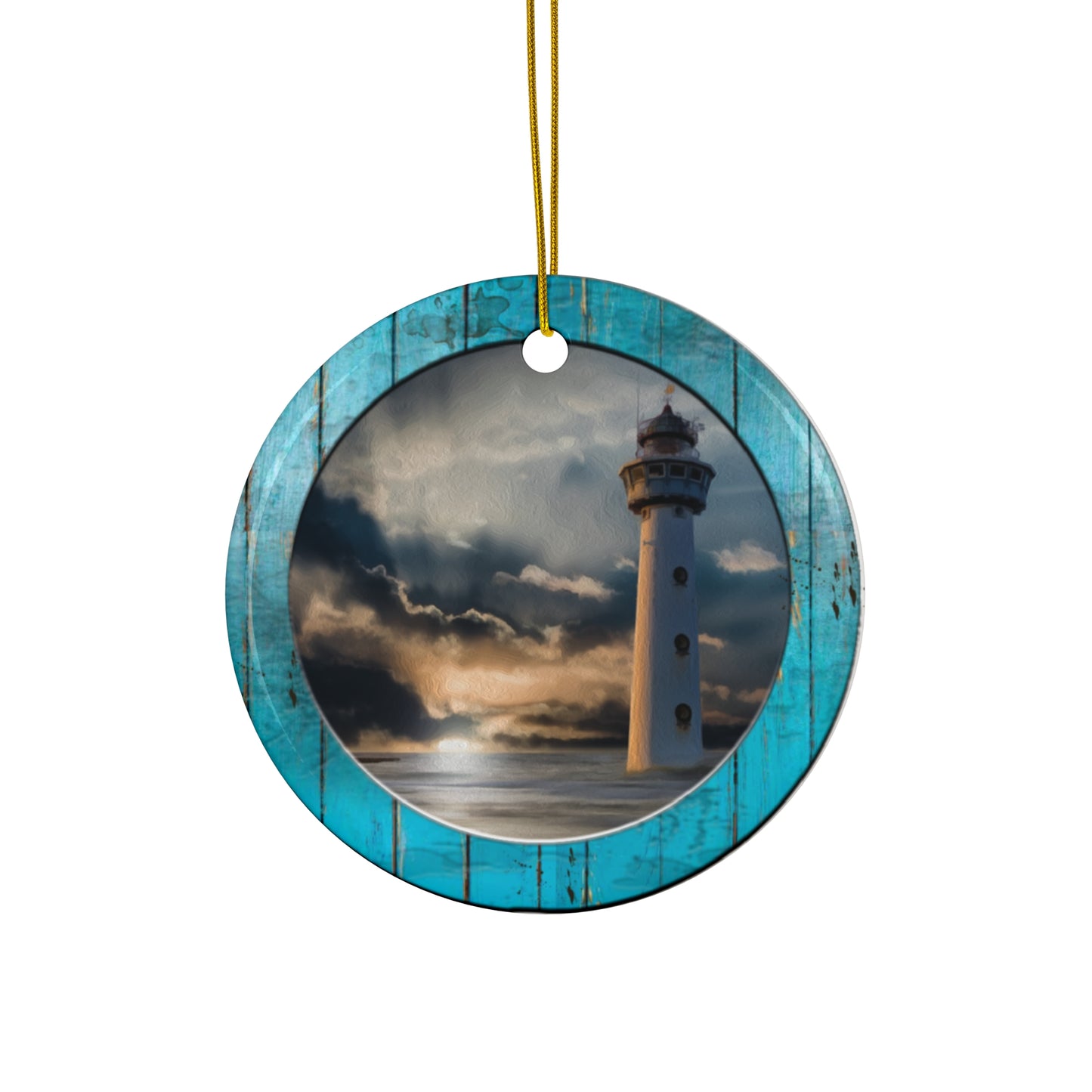 Lighthouse Ceramic Disc Ornament      Item #2364963