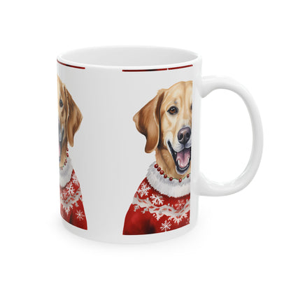 Golden Retriever Holiday Mug — Festive Dog Christmas Coffee Cup 11oz   Item #980262