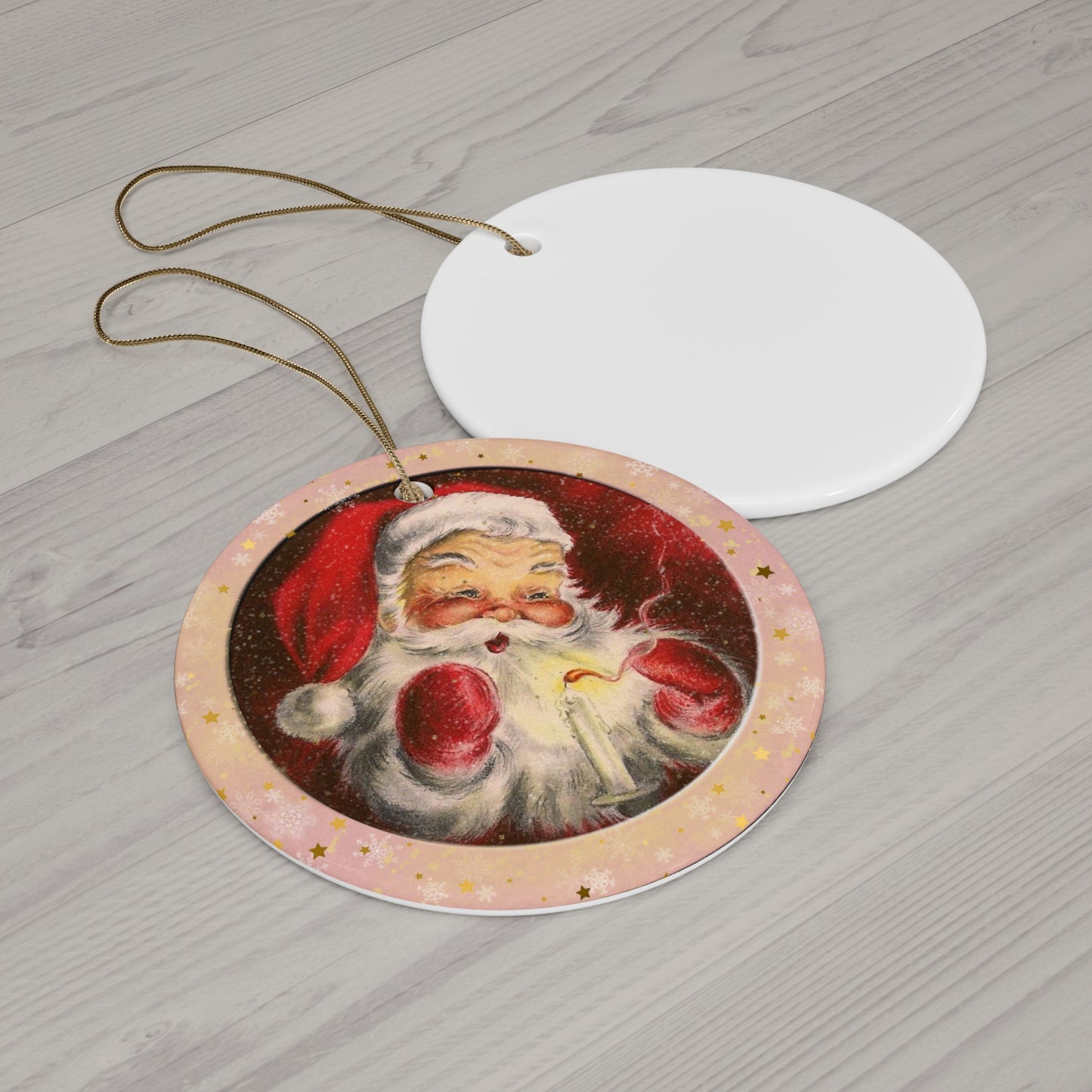 Santa Ceramic Disc Ornament    Item #527765