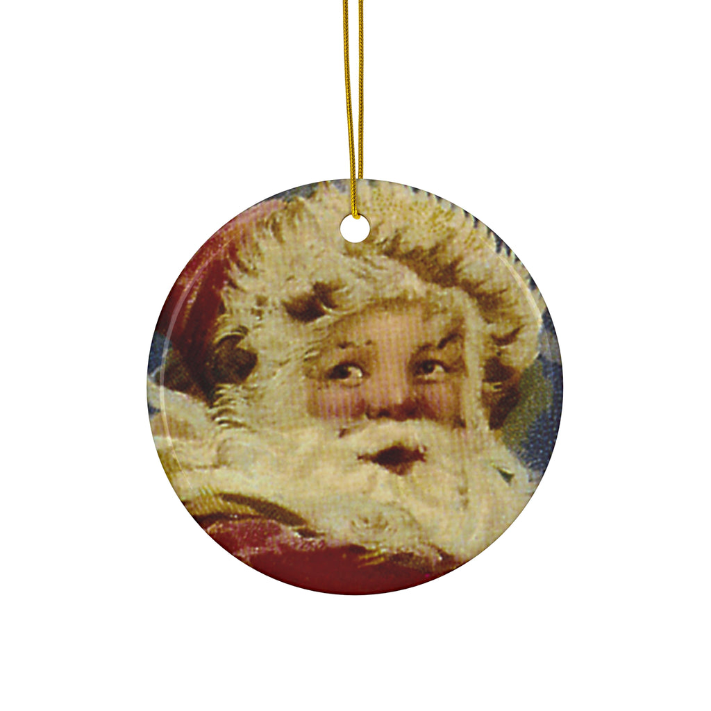 Santa Ceramic Disc Ornament        Item #718005