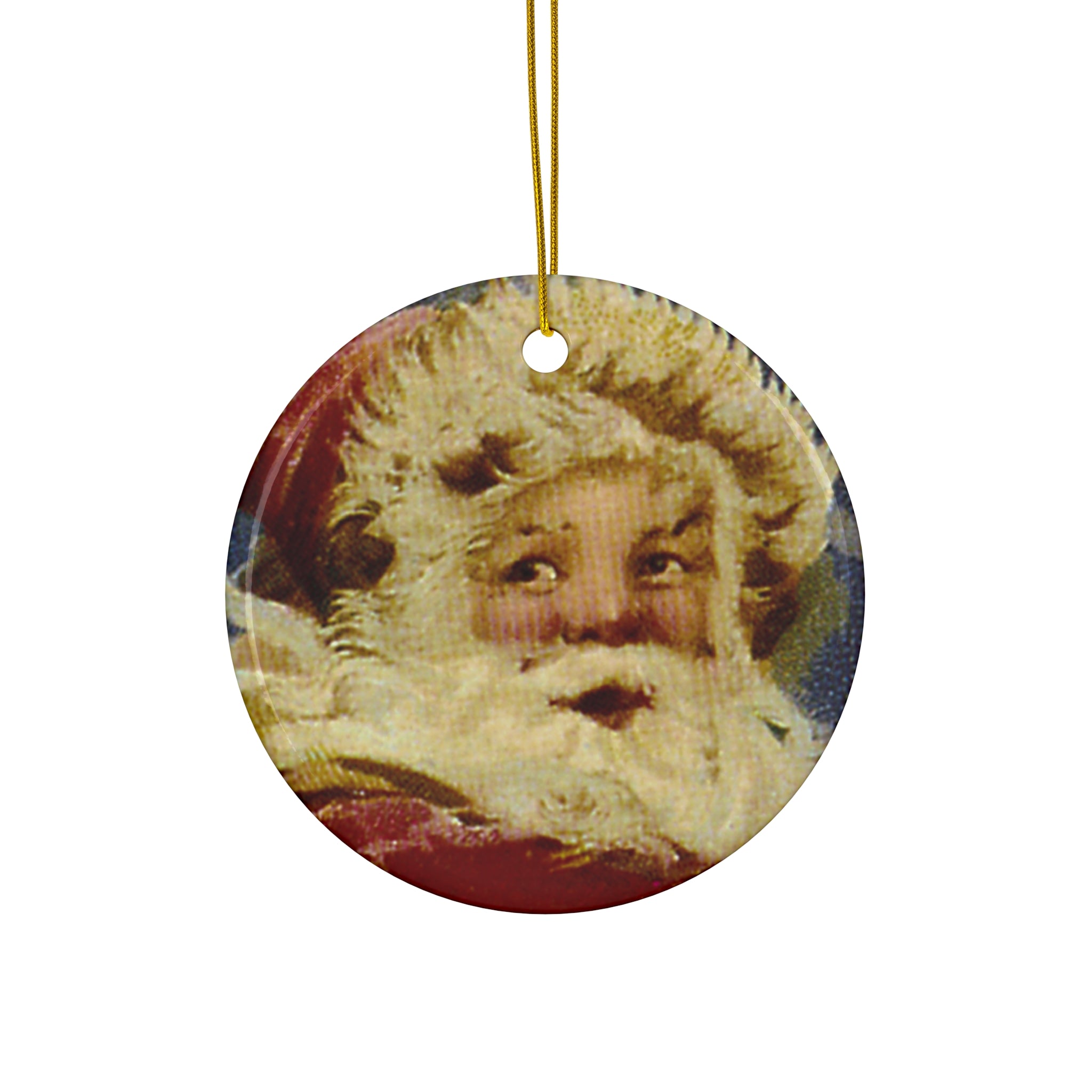 Santa Ceramic Disc Ornament        Item #718005