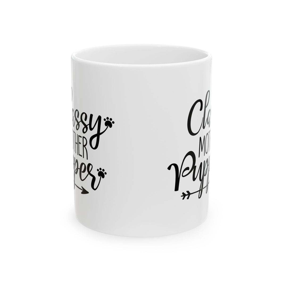 Ceramic Mug — "Classy Mother of Puppies" Cute Paw-Print Coffee Cup  11oz   Item #930889
