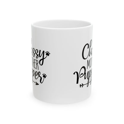 Ceramic Mug — "Classy Mother of Puppies" Cute Paw-Print Coffee Cup  11oz   Item #930889