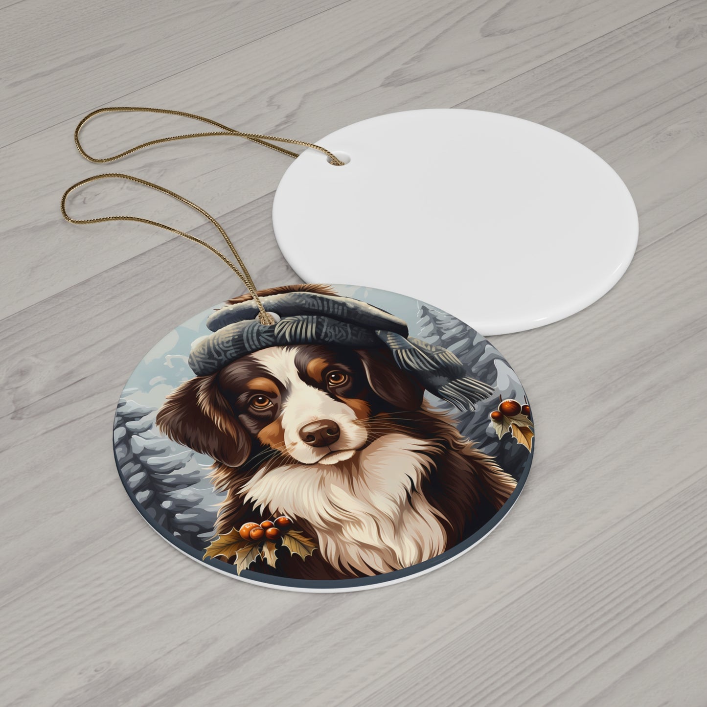 Dog Ceramic Disc Ornament            Item #133349