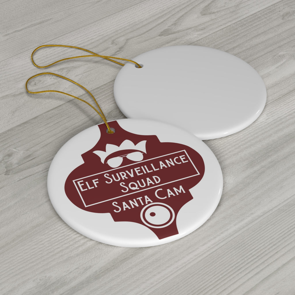 Elf Surveillance Squad Ceramic Disc Ornament           Item #7716566